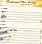 Chez Antoine menu