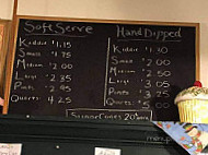 Nutter's Ice Cream menu