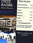 Chez Babel menu