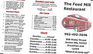 Feed Mill menu