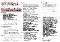 Confetti's menu