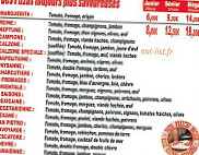 Planet Pizza menu