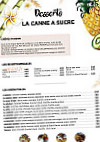 La canne a sucre menu