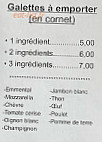 La Creperi's menu