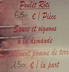 Stand Chaud menu