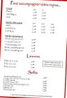 La Renardiere menu