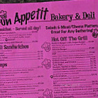 Bun Appetit menu