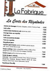 La Fabrique menu