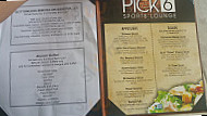 Pick 6 Sports Lounge menu