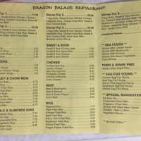 Dragon Palace Restaurant menu