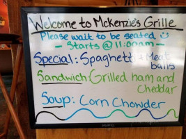 Mckenzie's Grille menu