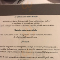 Château de la Dame Blanche menu