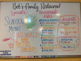 Bob's menu