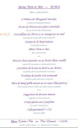 Le Capricorne menu