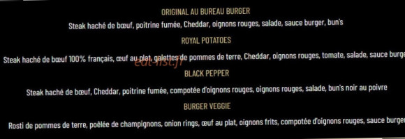 Au Bureau Draguignan menu