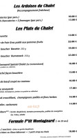 Le Chalet Du Lac menu