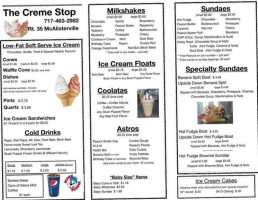 Creme Stop menu