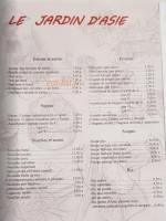 Saveurs D'asie menu