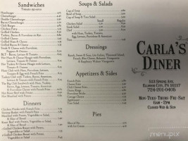 Carla's Diner menu