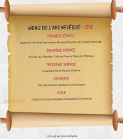 La Rôtisserie Médiévale menu