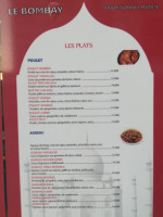 Le Palais De Bombay menu