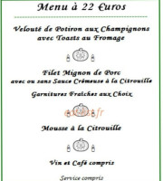 Palais Cathare menu