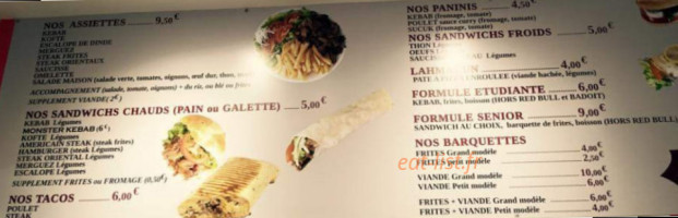 La Sandwicherie San Claudienne menu