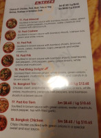 Spicy Bangkok Express menu