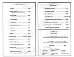 Sally's By The Sea menu