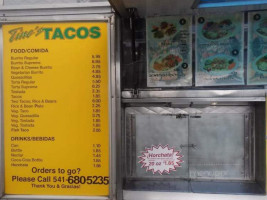 Tino's Taco Truck menu