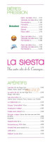 La siesta menu