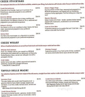 Ryan's Creek House menu