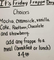 Jaffrey's Country Cafe menu