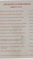 La Bambouseraie menu