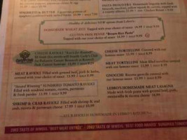 Lebro's Italian menu