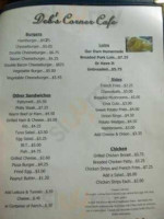 Deb's Corner Cafe menu