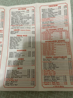 Hong Kong Chef menu