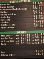 Kombs Beef menu