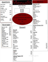 La Familia Mexican menu