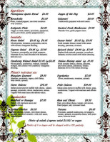 Mangiare Italian menu