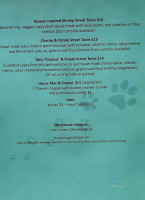 The Dog Spot menu