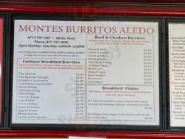 Montes Burritos Aledo menu