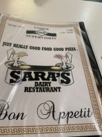 Sara's menu