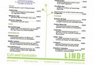 Linde Cafe Und Gaststaette menu