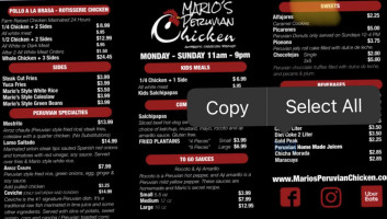 Mario's Peruvian Chicken inside