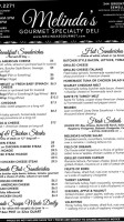 Melinda's Gourmet Specialty Deli menu