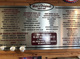 Moe's Original B Que menu