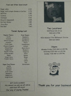 Bean Barn 2 menu