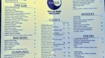 Chigo Chinese menu