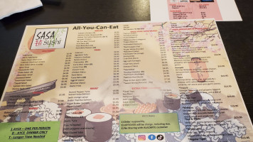 Sasa Sushi menu